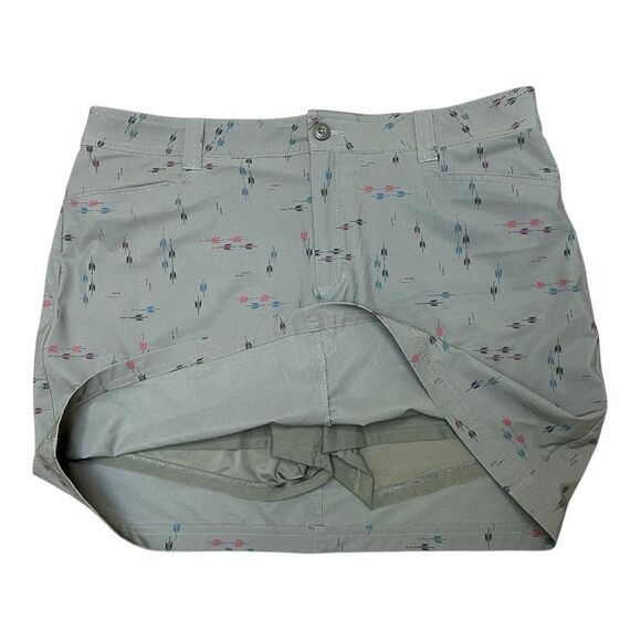 Eddie Bauer Women Adventurer 2.0 Horizon Skort Size 14 Sprig Print Green Stretch - Picture 2 of 7